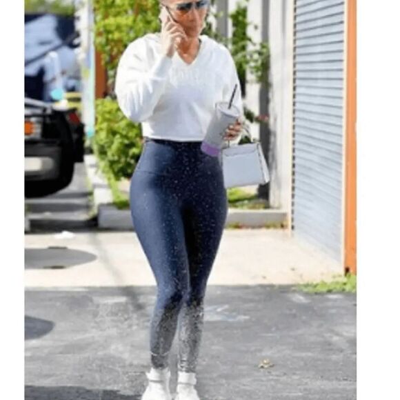 Beyond Yoga Alloy Ombre High Waisted Leggings Navy Blue Silver- Size Medium - Picture 1 of 9